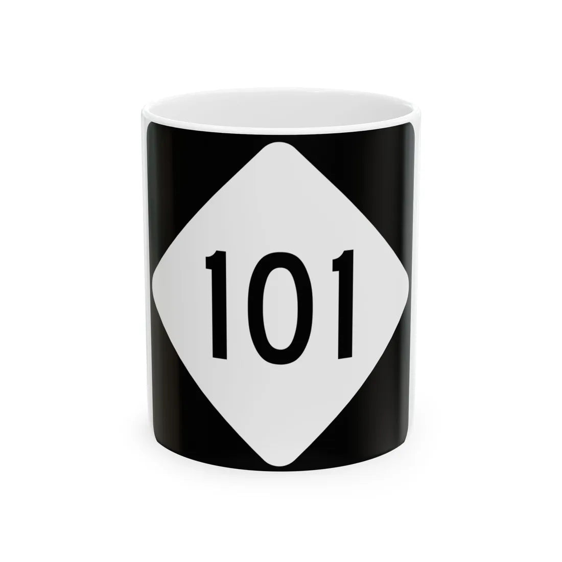 NC 101 (North Carolina) (Road Sign) White Coffee Mug 11oz - Go Mug Yourself