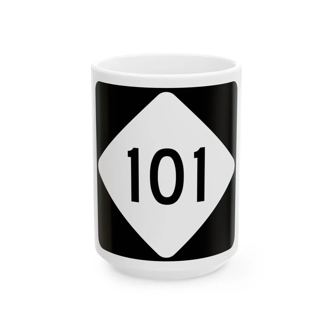 NC 101 (North Carolina) (Road Sign) White Coffee Mug 15oz - Go Mug Yourself