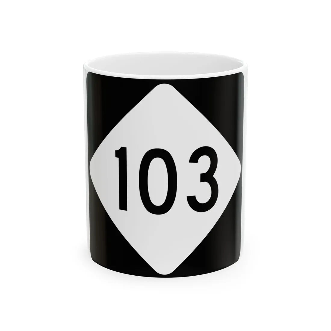 NC 103 (North Carolina) (Road Sign) White Coffee Mug 11oz - Go Mug Yourself