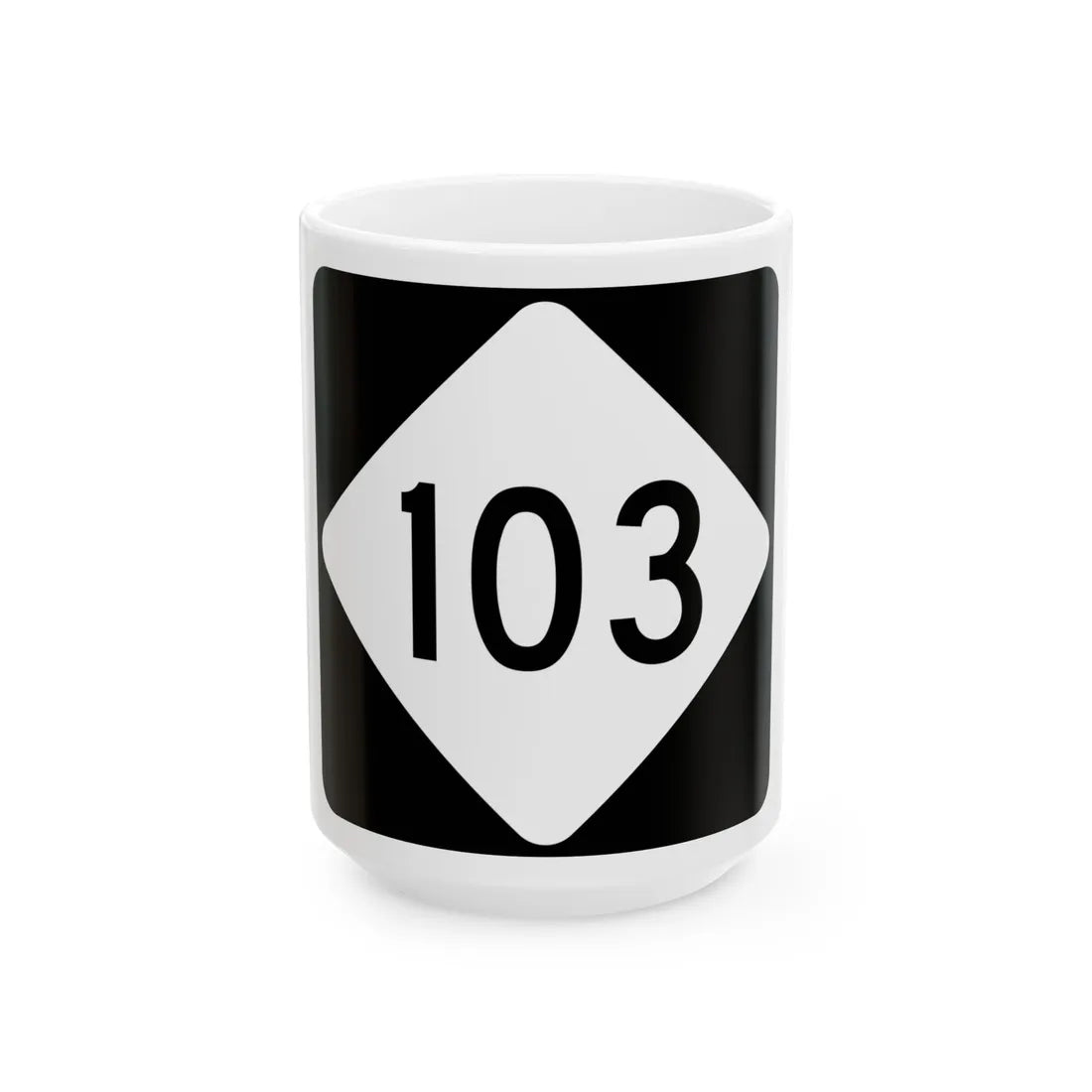 NC 103 (North Carolina) (Road Sign) White Coffee Mug 15oz - Go Mug Yourself