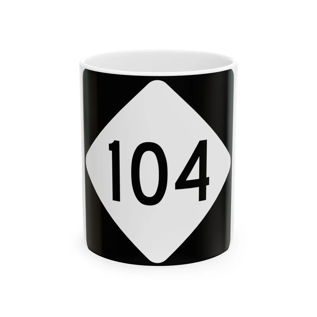 NC 104 (North Carolina) (Road Sign) White Coffee Mug 11oz - Go Mug Yourself