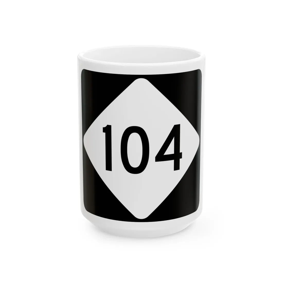 NC 104 (North Carolina) (Road Sign) White Coffee Mug 15oz - Go Mug Yourself