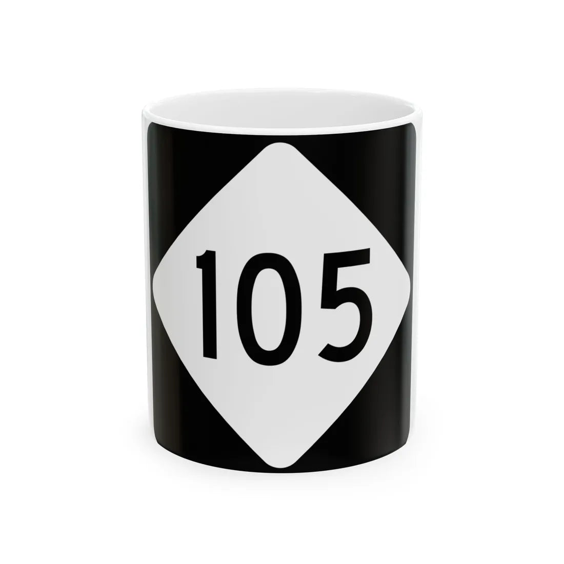 NC 105 (North Carolina) (Road Sign) White Coffee Mug 11oz - Go Mug Yourself