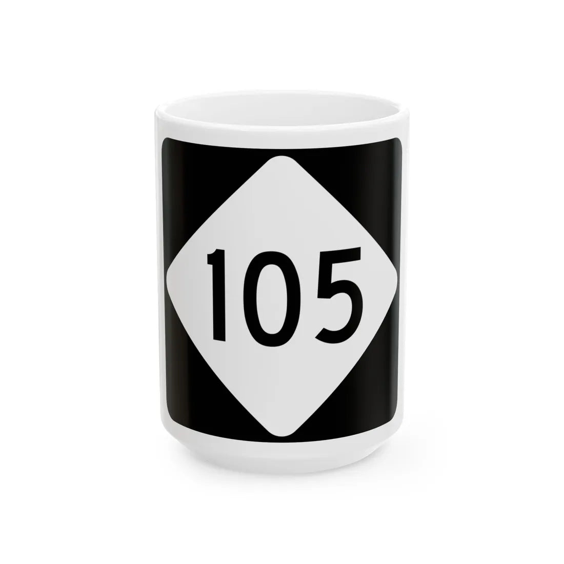 NC 105 (North Carolina) (Road Sign) White Coffee Mug 15oz - Go Mug Yourself