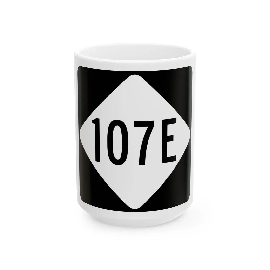 NC 107E (North Carolina) (Road Sign) White Coffee Mug 15oz - Go Mug Yourself