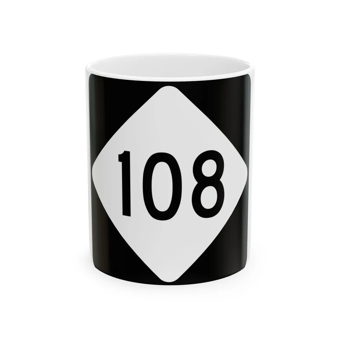 NC 108 (North Carolina) (Road Sign) White Coffee Mug 11oz - Go Mug Yourself