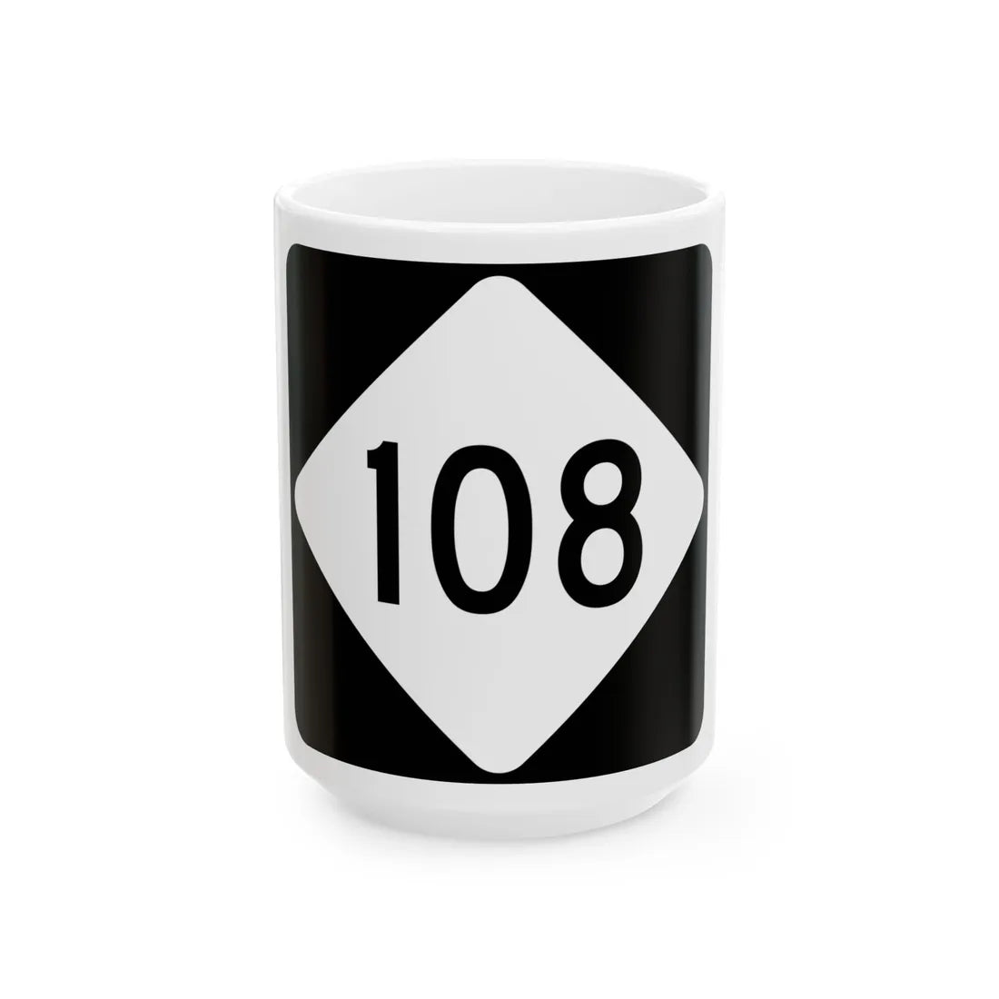 NC 108 (North Carolina) (Road Sign) White Coffee Mug 15oz - Go Mug Yourself