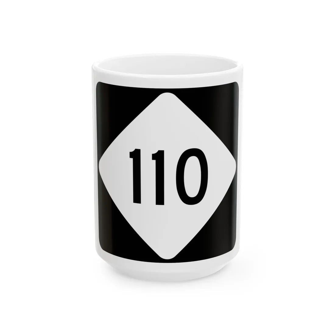 NC 110 (North Carolina) (Road Sign) White Coffee Mug 15oz - Go Mug Yourself