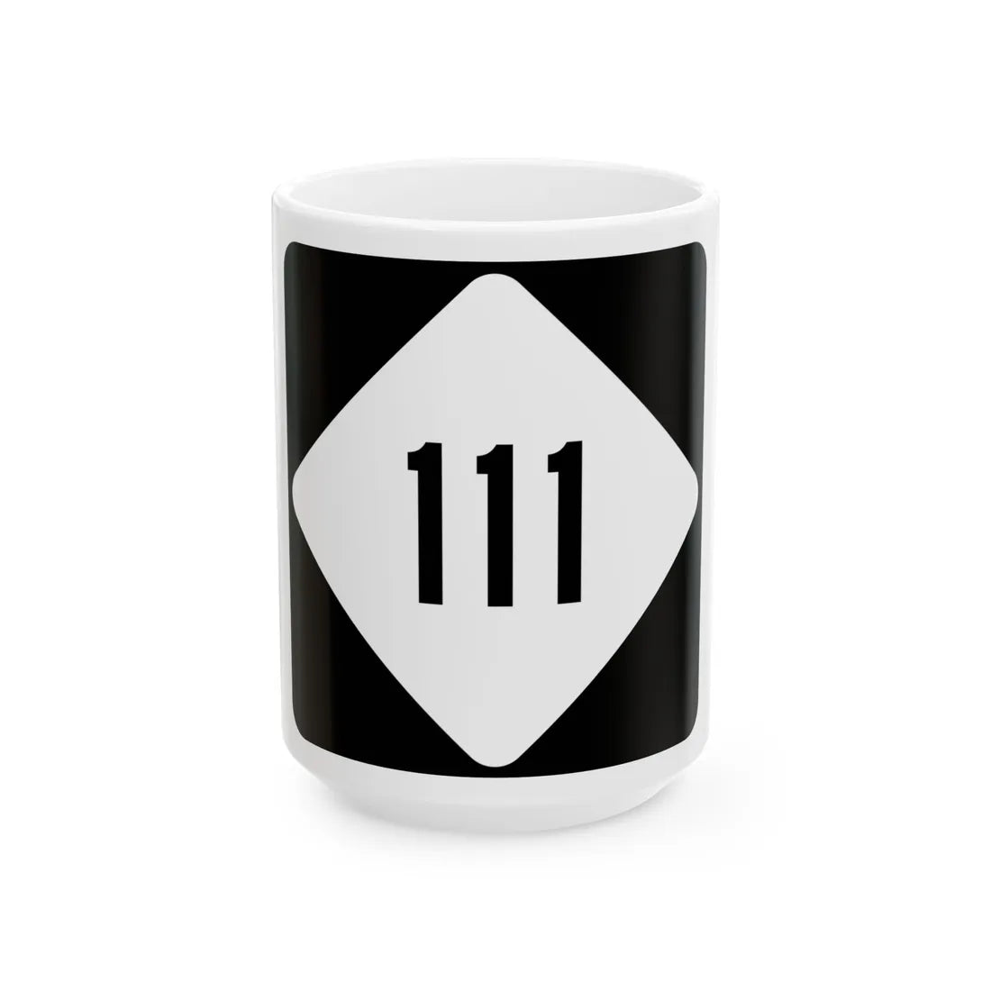 NC 111 (North Carolina) (Road Sign) White Coffee Mug 15oz - Go Mug Yourself