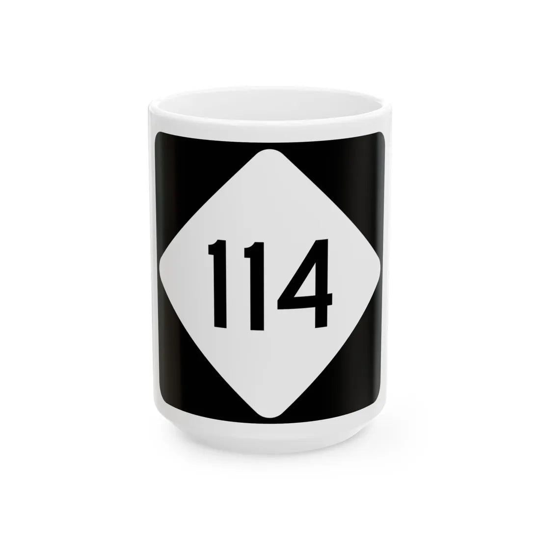 NC 114 (North Carolina) (Road Sign) White Coffee Mug 15oz - Go Mug Yourself