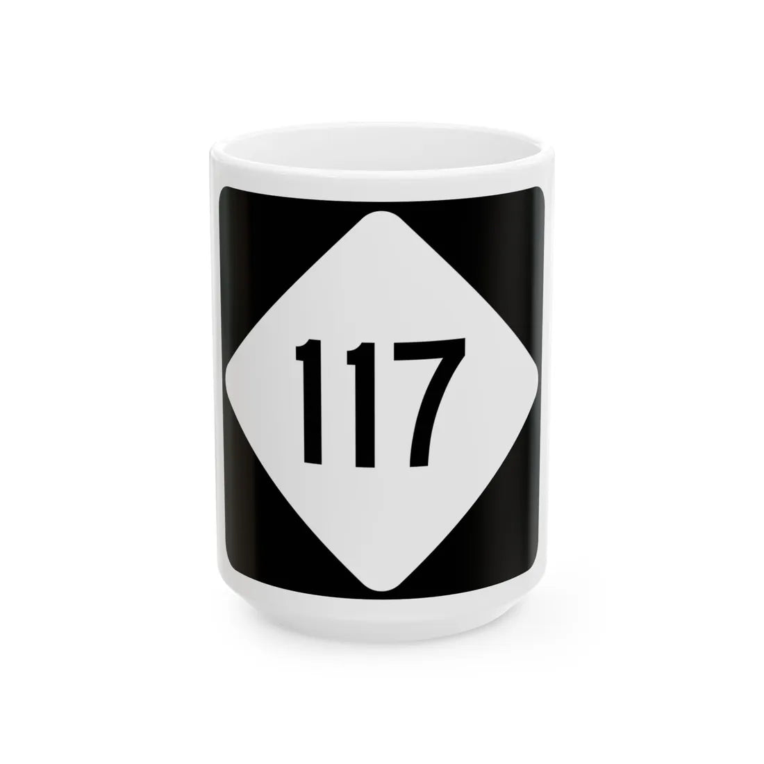 NC 117 (North Carolina) (Road Sign) White Coffee Mug 15oz - Go Mug Yourself