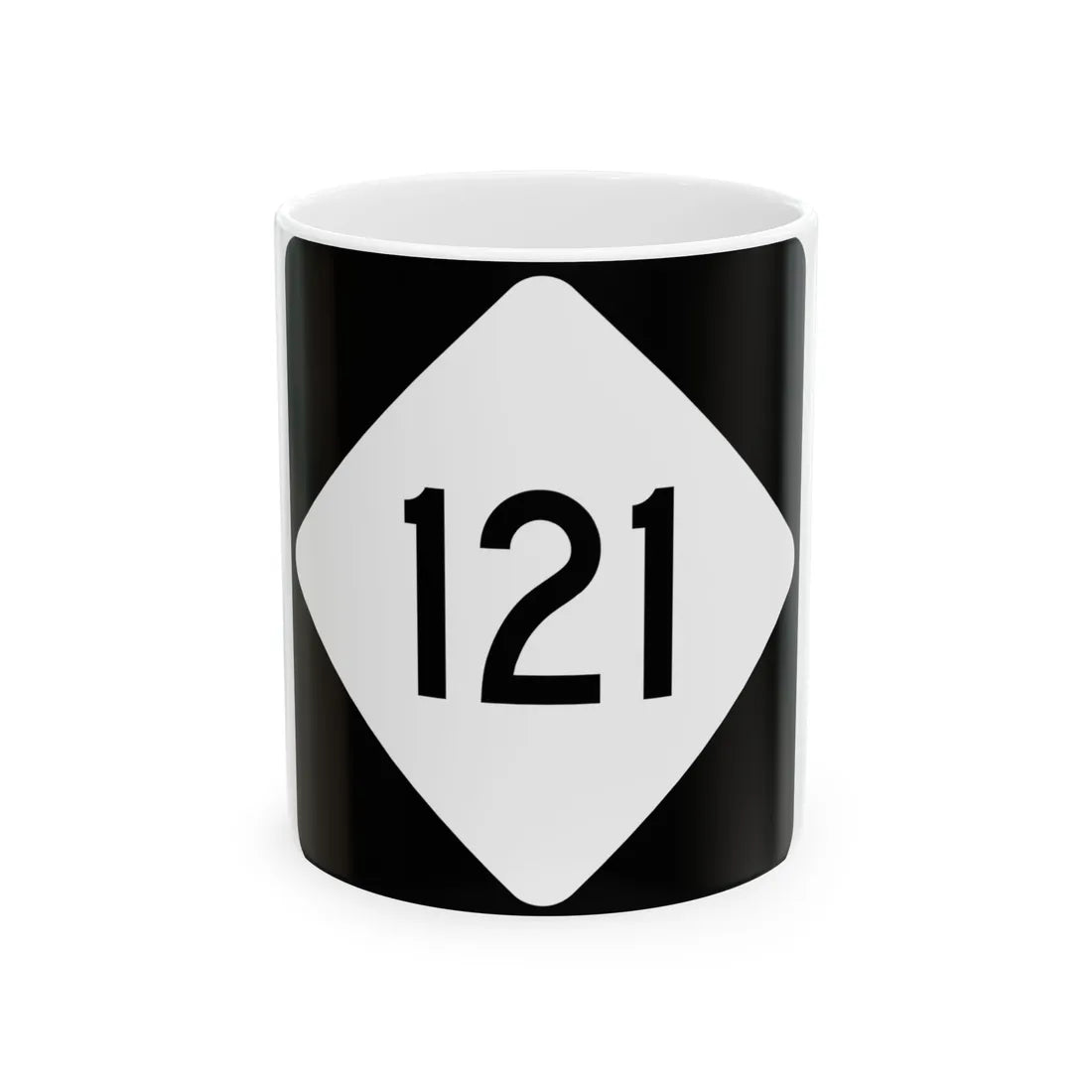 NC 121 (North Carolina) (Road Sign) White Coffee Mug 11oz - Go Mug Yourself