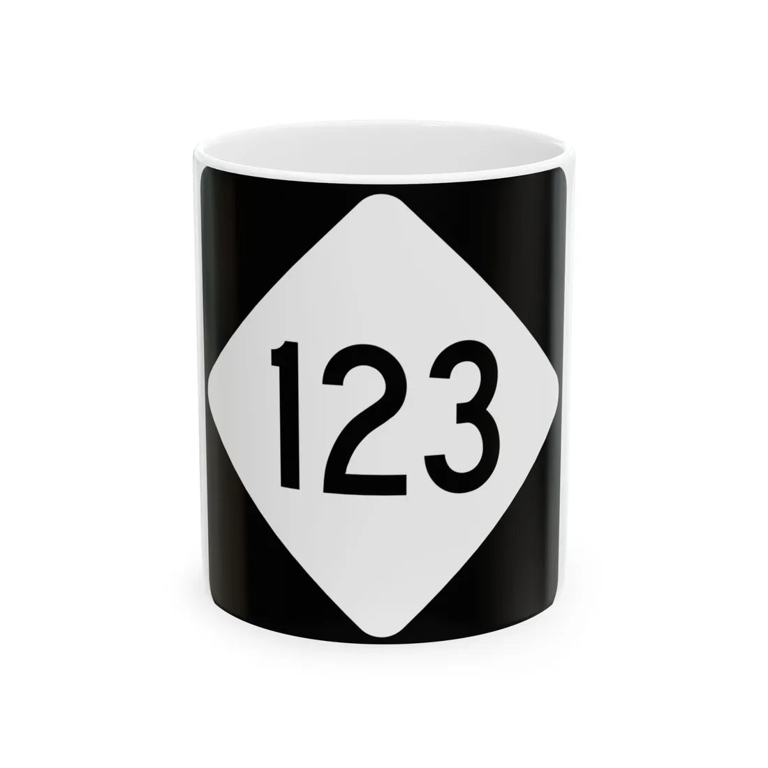 NC 123 (North Carolina) (Road Sign) White Coffee Mug 11oz - Go Mug Yourself