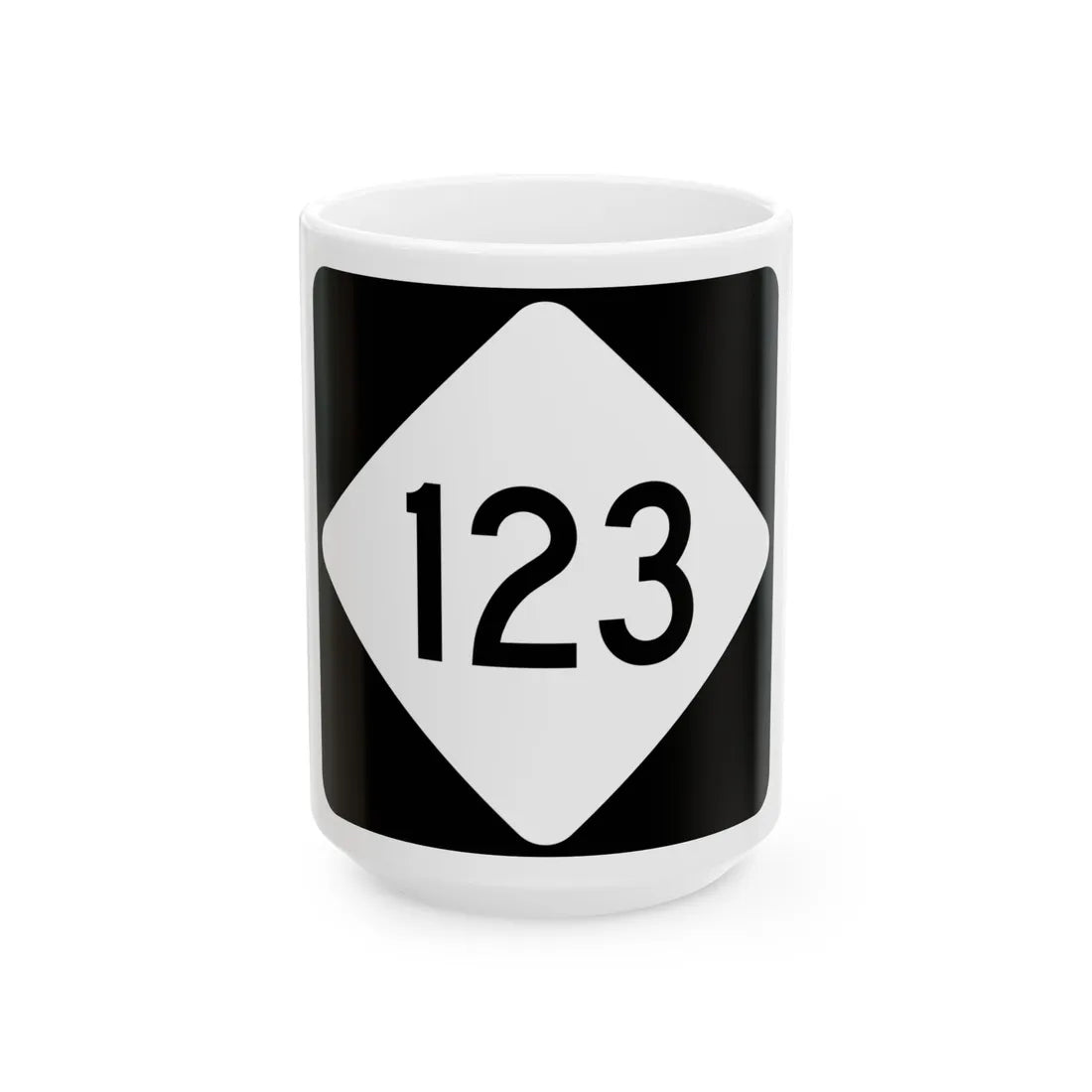 NC 123 (North Carolina) (Road Sign) White Coffee Mug 15oz - Go Mug Yourself