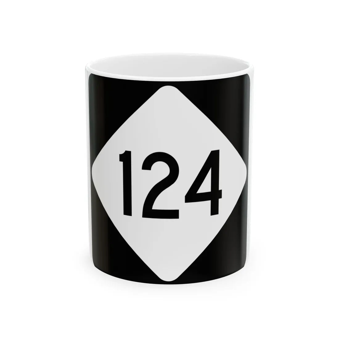 NC 124 (North Carolina) (Road Sign) White Coffee Mug 11oz - Go Mug Yourself
