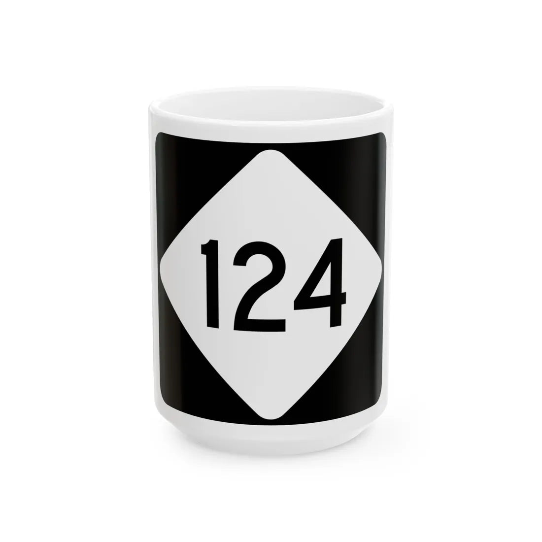 NC 124 (North Carolina) (Road Sign) White Coffee Mug 15oz - Go Mug Yourself