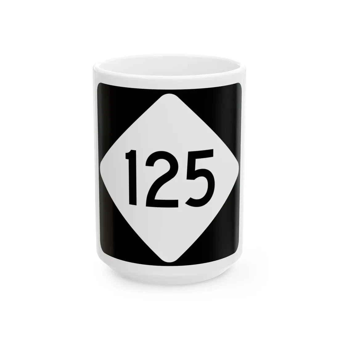NC 125 (North Carolina) (Road Sign) White Coffee Mug 15oz - Go Mug Yourself
