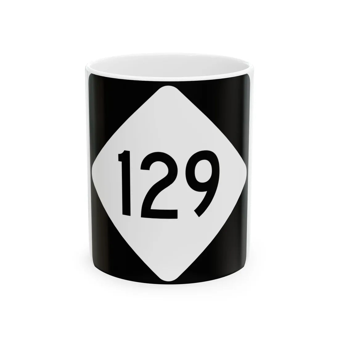 NC 129 (North Carolina) (Road Sign) White Coffee Mug 11oz - Go Mug Yourself