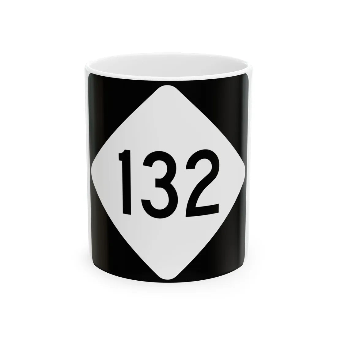 NC 132 (North Carolina) (Road Sign) White Coffee Mug 11oz - Go Mug Yourself