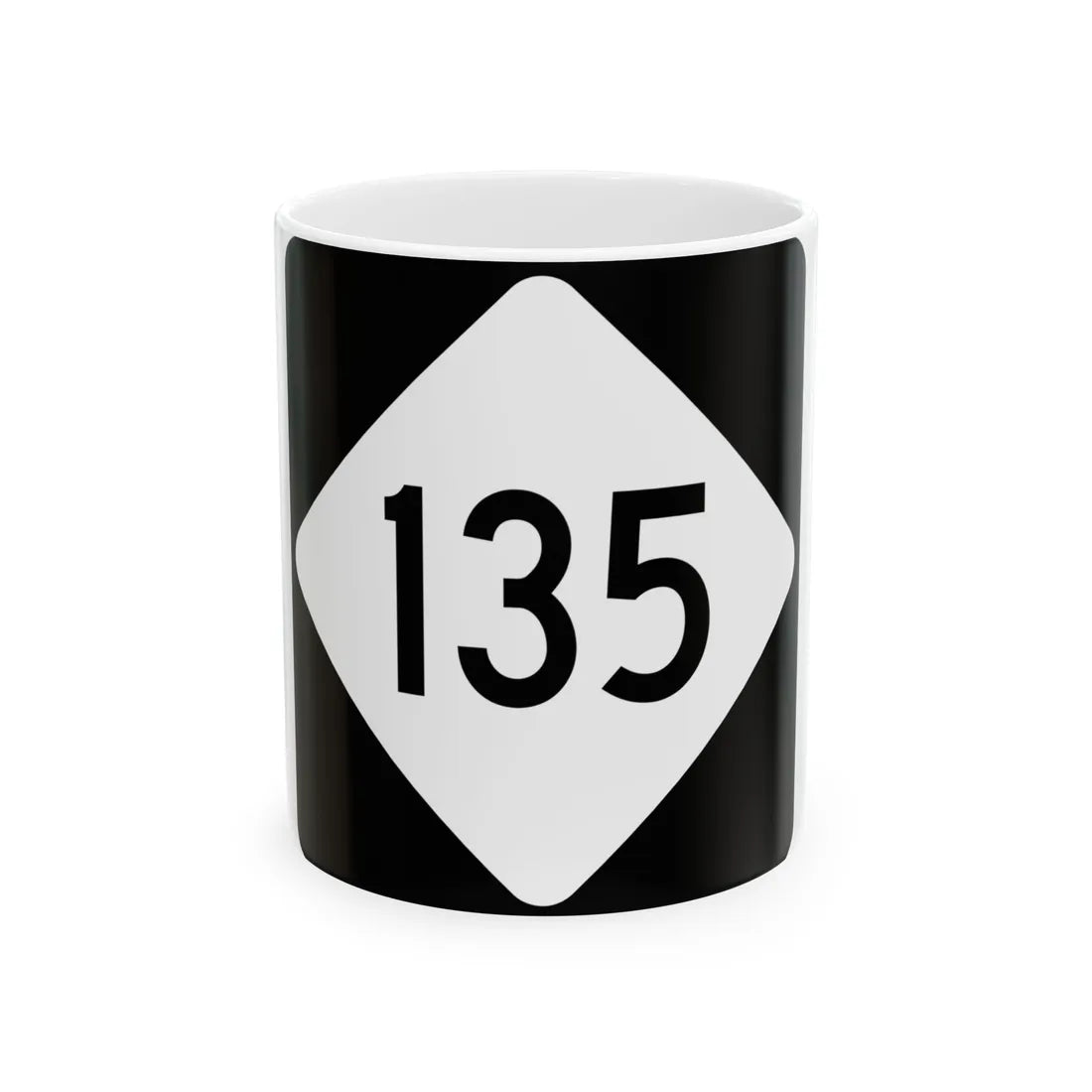 NC 135 (North Carolina) (Road Sign) White Coffee Mug 11oz - Go Mug Yourself