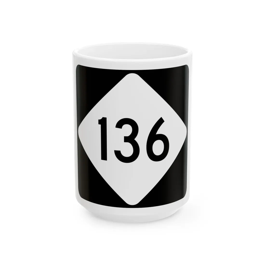 NC 136 (North Carolina) (Road Sign) White Coffee Mug 15oz - Go Mug Yourself