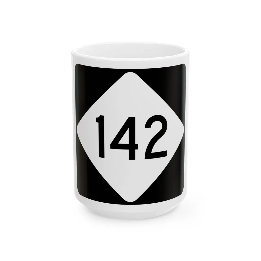 NC 142 (North Carolina) (Road Sign) White Coffee Mug 15oz - Go Mug Yourself