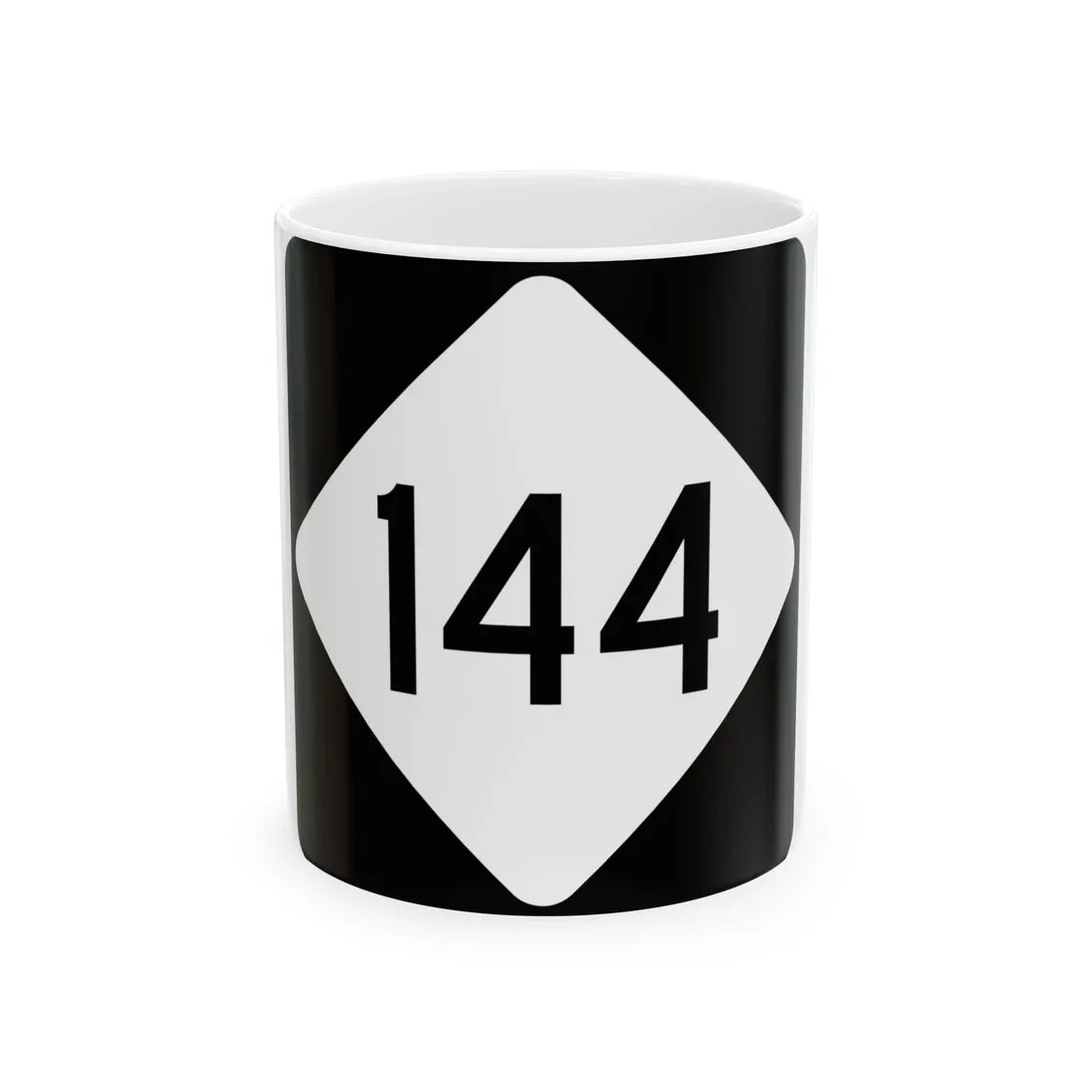 NC 144 (North Carolina) (Road Sign) White Coffee Mug 11oz - Go Mug Yourself