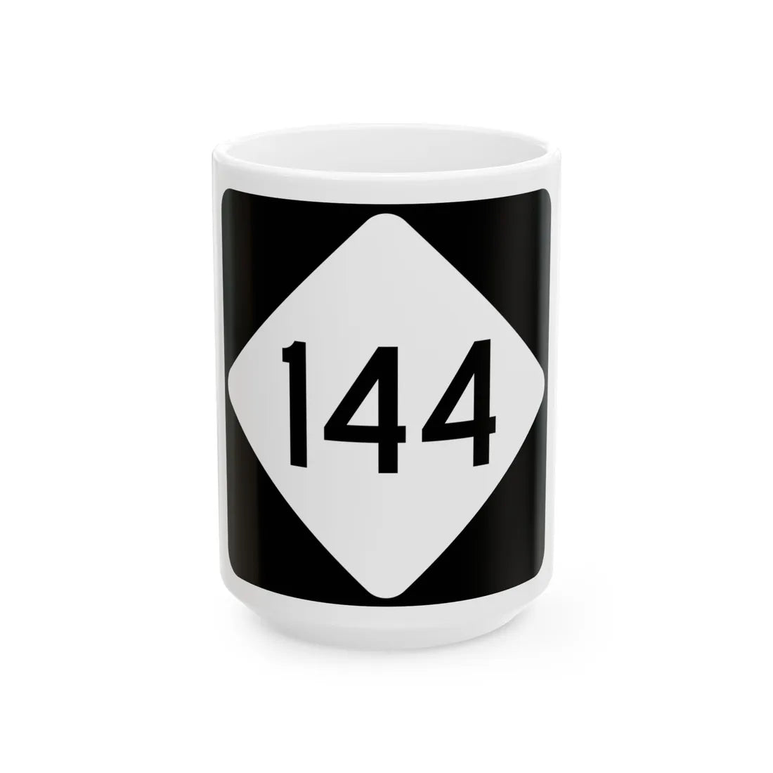 NC 144 (North Carolina) (Road Sign) White Coffee Mug 15oz - Go Mug Yourself