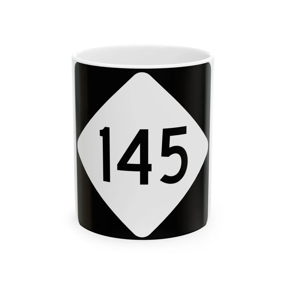 NC 145 (North Carolina) (Road Sign) White Coffee Mug 11oz - Go Mug Yourself
