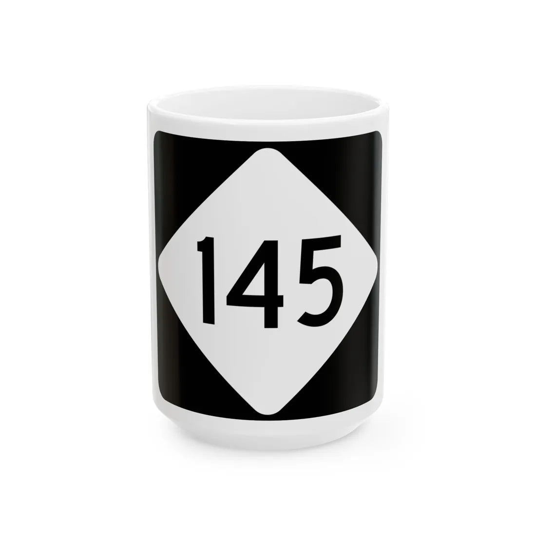NC 145 (North Carolina) (Road Sign) White Coffee Mug 15oz - Go Mug Yourself