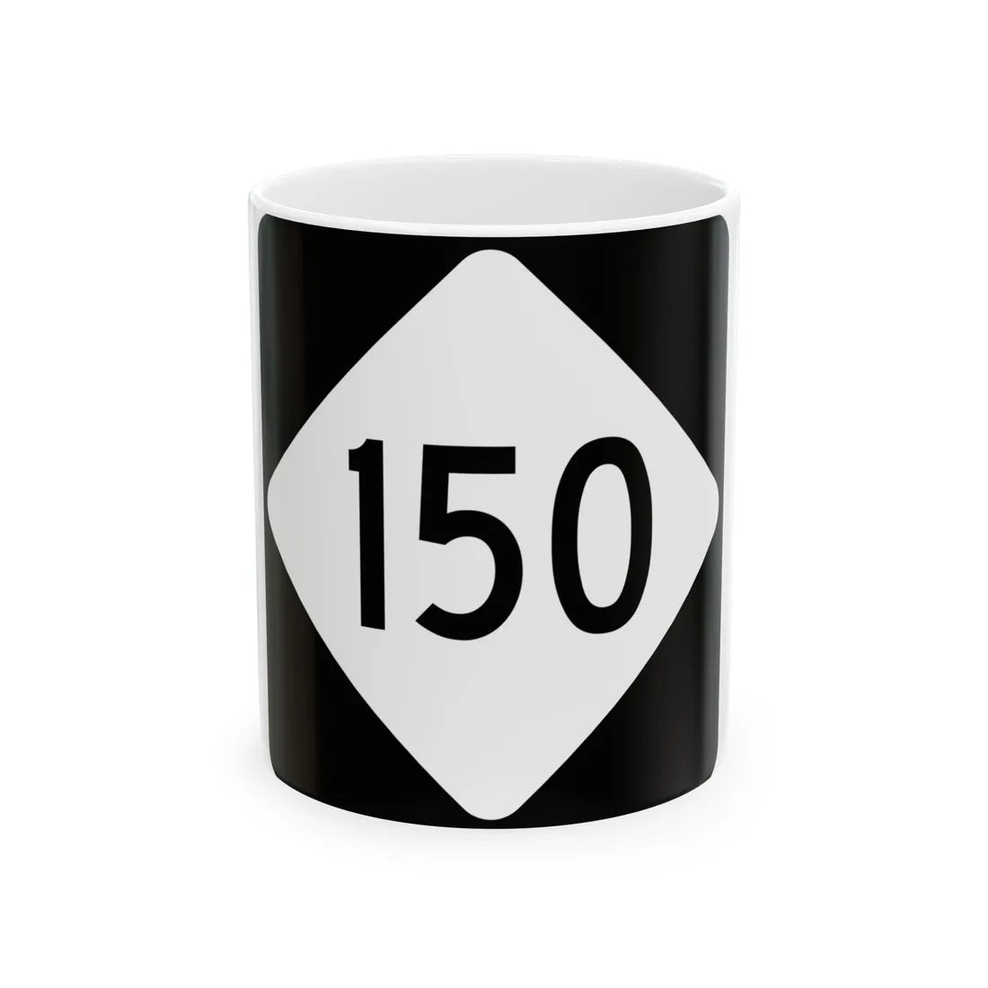 NC 150 (North Carolina) (Road Sign) White Coffee Mug 11oz - Go Mug Yourself