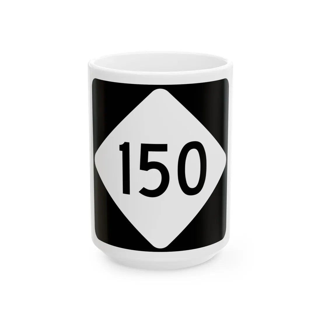 NC 150 (North Carolina) (Road Sign) White Coffee Mug 15oz - Go Mug Yourself