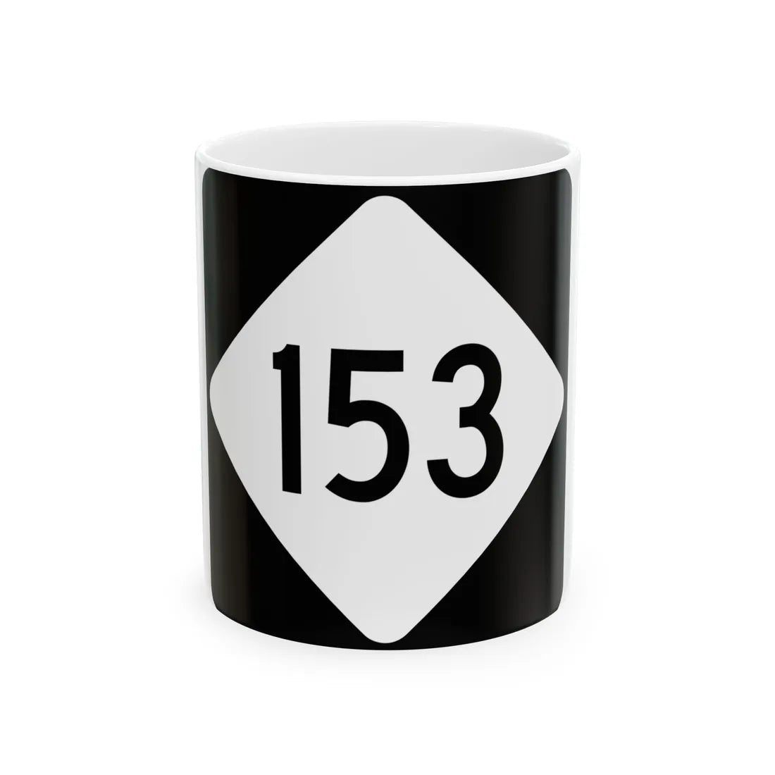 NC 153 (North Carolina) (Road Sign) White Coffee Mug 11oz - Go Mug Yourself