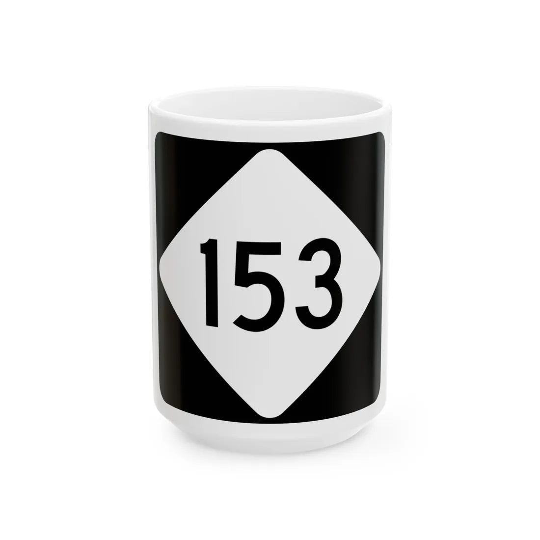 NC 153 (North Carolina) (Road Sign) White Coffee Mug 15oz - Go Mug Yourself