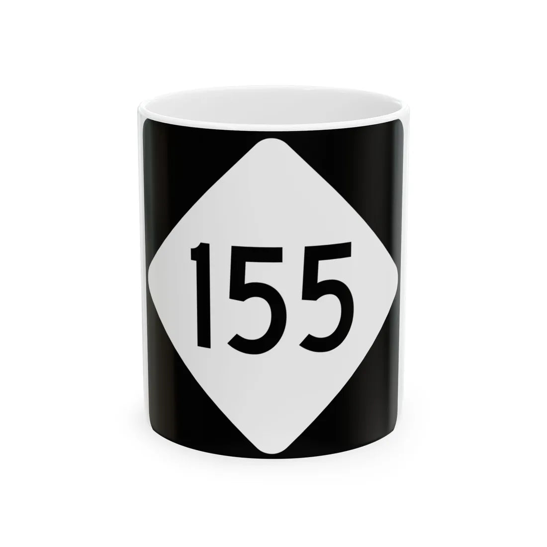 NC 155 (North Carolina) (Road Sign) White Coffee Mug 11oz - Go Mug Yourself