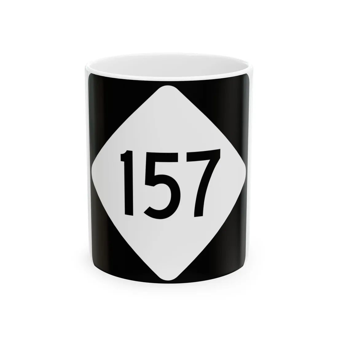 NC 157 (North Carolina) (Road Sign) White Coffee Mug 11oz - Go Mug Yourself