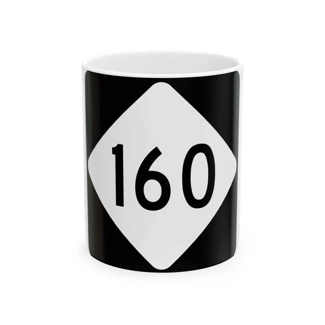 NC 160 (North Carolina) (Road Sign) White Coffee Mug 11oz - Go Mug Yourself