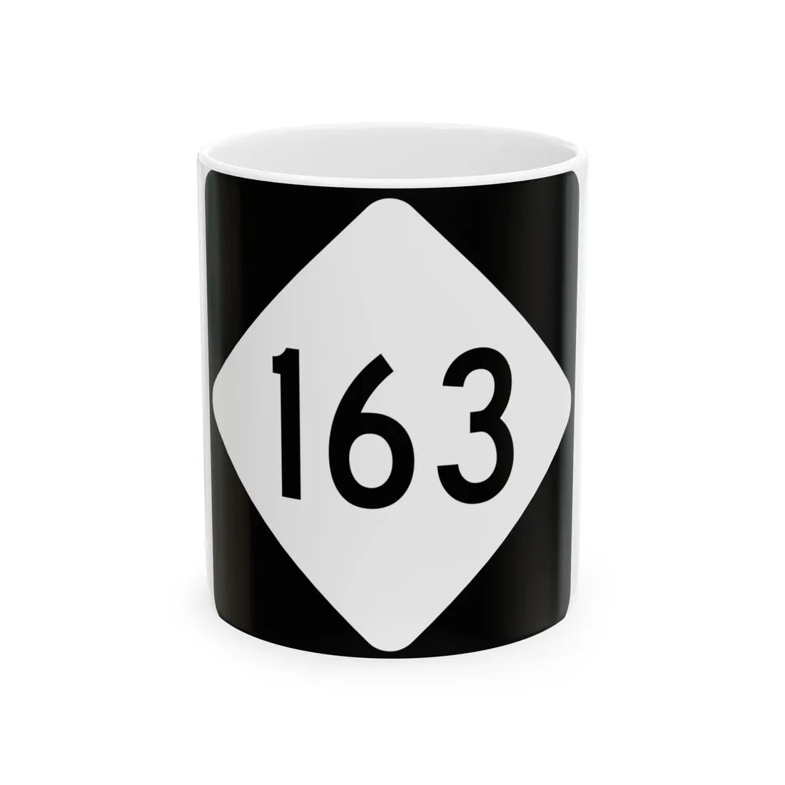 NC 163 (North Carolina) (Road Sign) White Coffee Mug 11oz - Go Mug Yourself