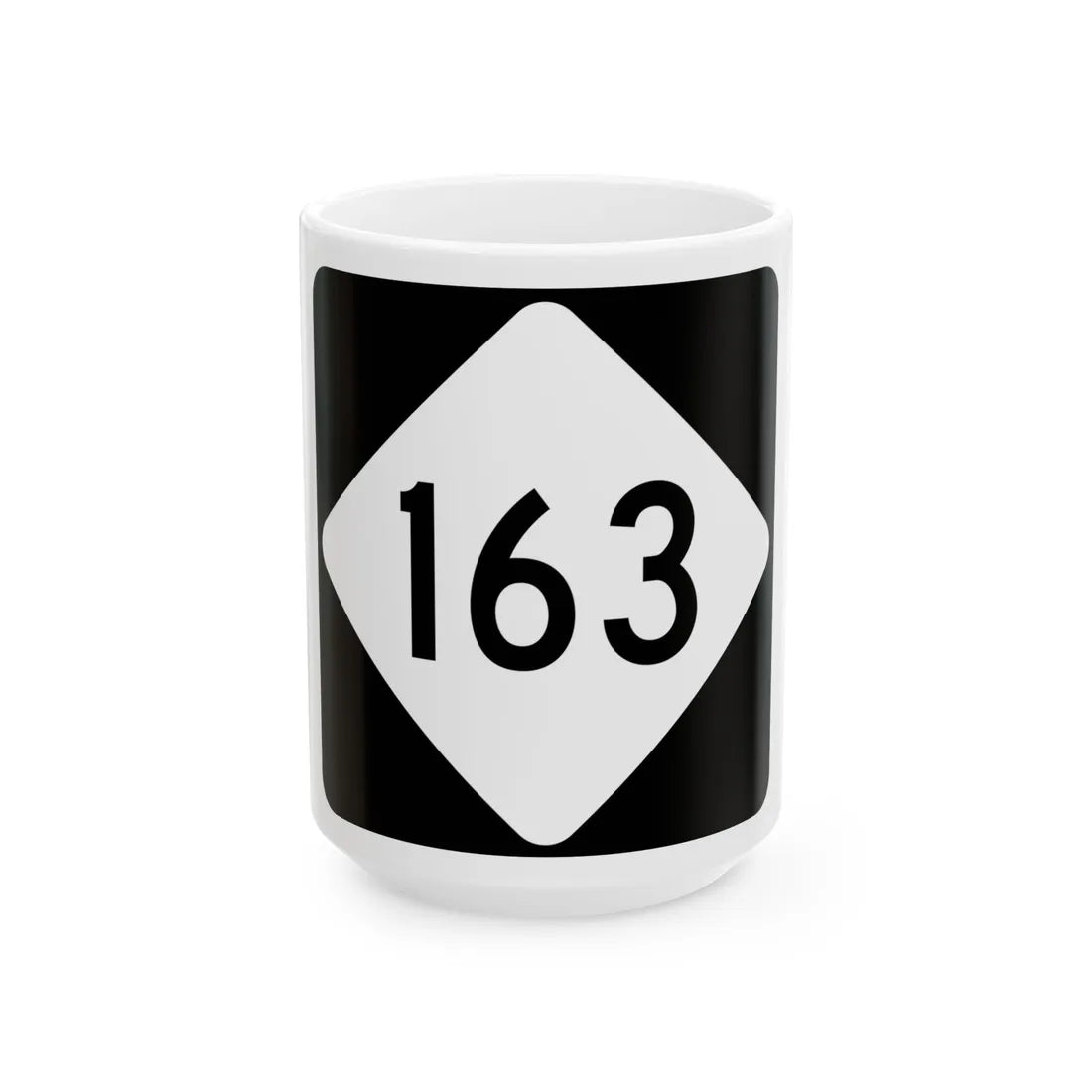 NC 163 (North Carolina) (Road Sign) White Coffee Mug 15oz - Go Mug Yourself