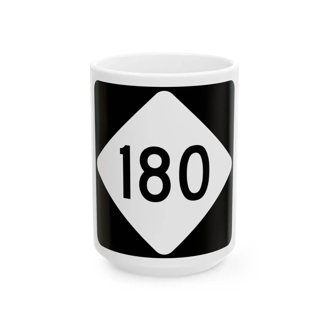 NC 180 (North Carolina) (Road Sign) White Coffee Mug 15oz - Go Mug Yourself