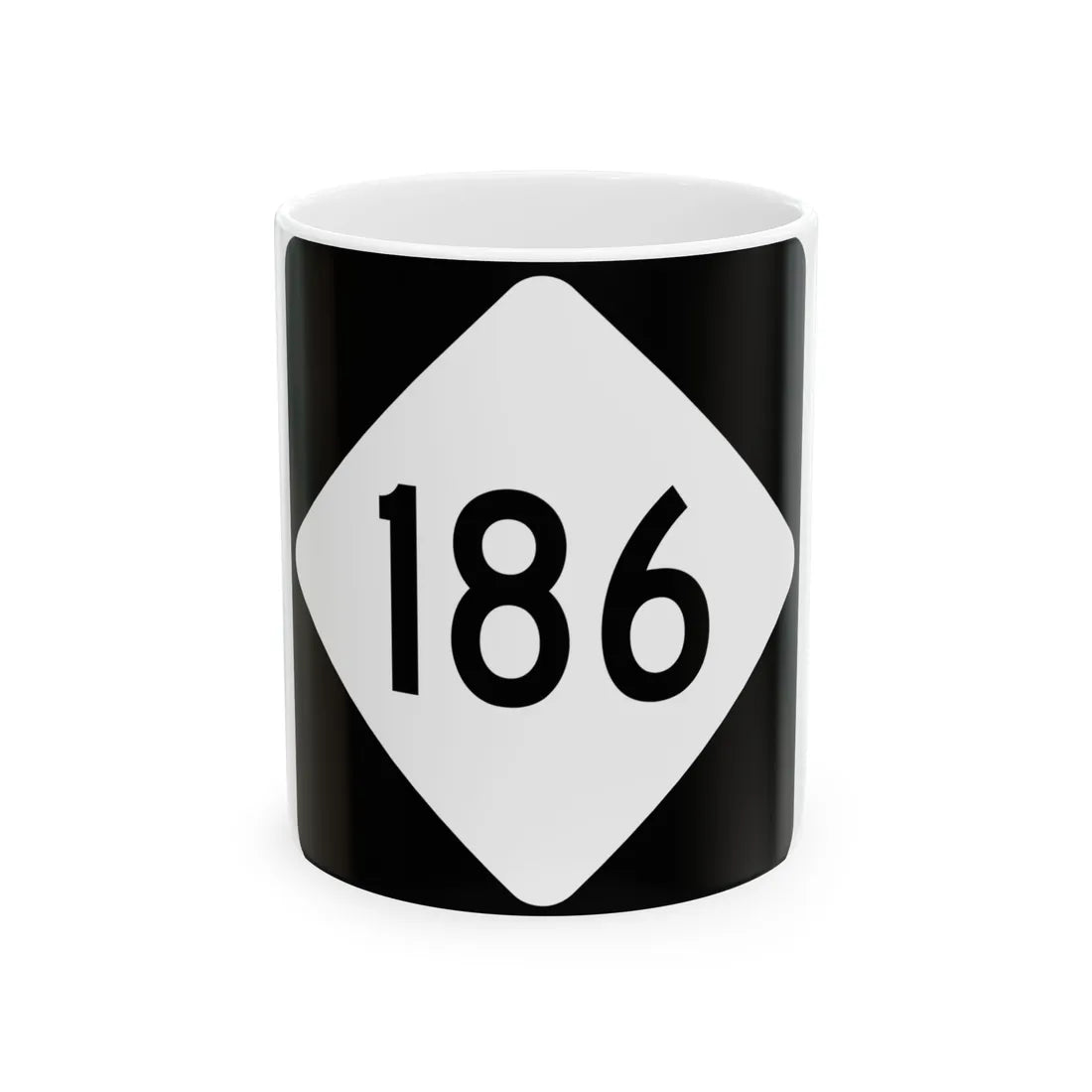 NC 186 (North Carolina) (Road Sign) White Coffee Mug 11oz - Go Mug Yourself