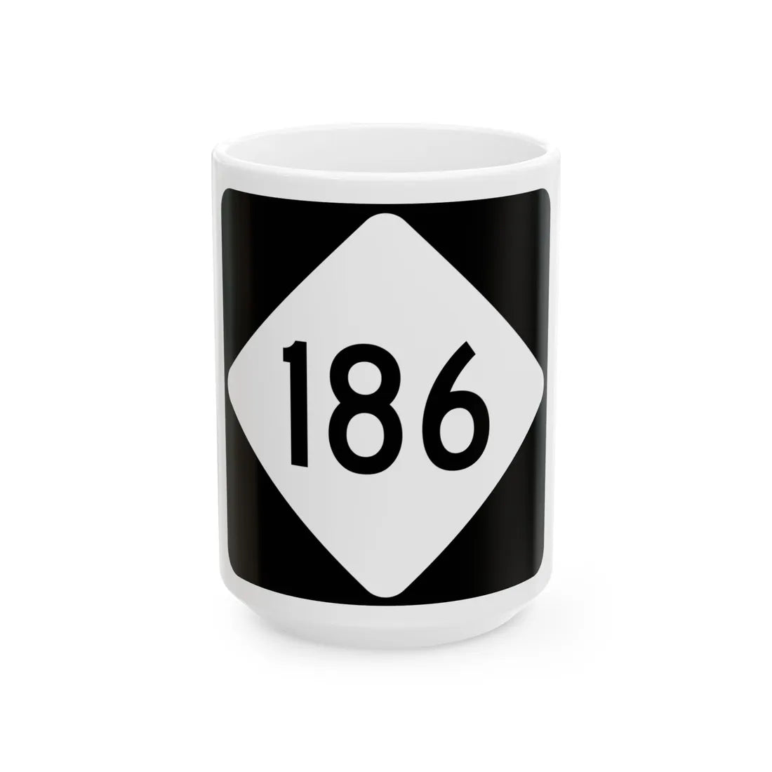 NC 186 (North Carolina) (Road Sign) White Coffee Mug 15oz - Go Mug Yourself