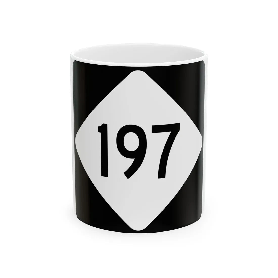 NC 197 (North Carolina) (Road Sign) White Coffee Mug 11oz - Go Mug Yourself