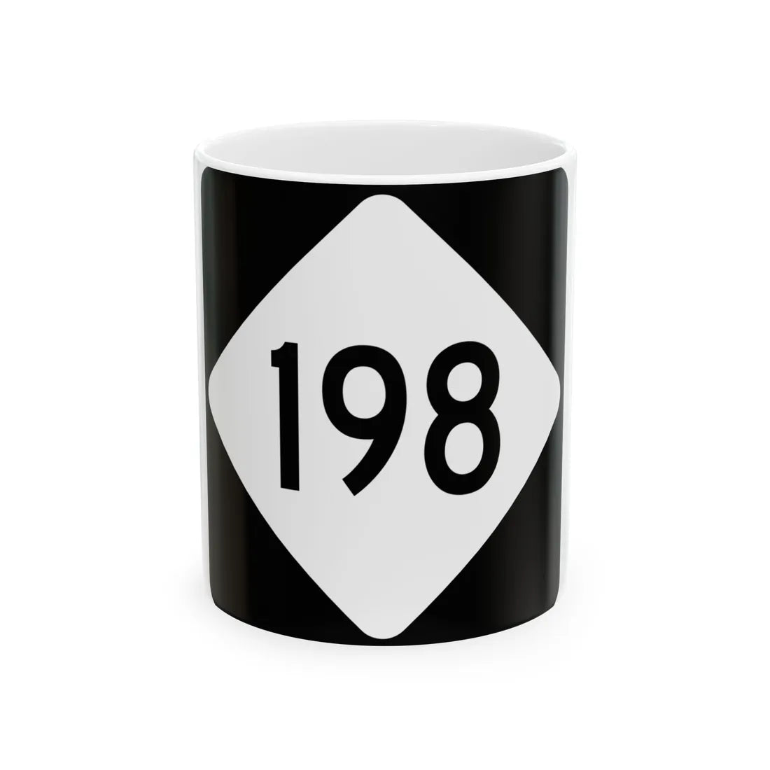 NC 198 (North Carolina) (Road Sign) White Coffee Mug 11oz - Go Mug Yourself