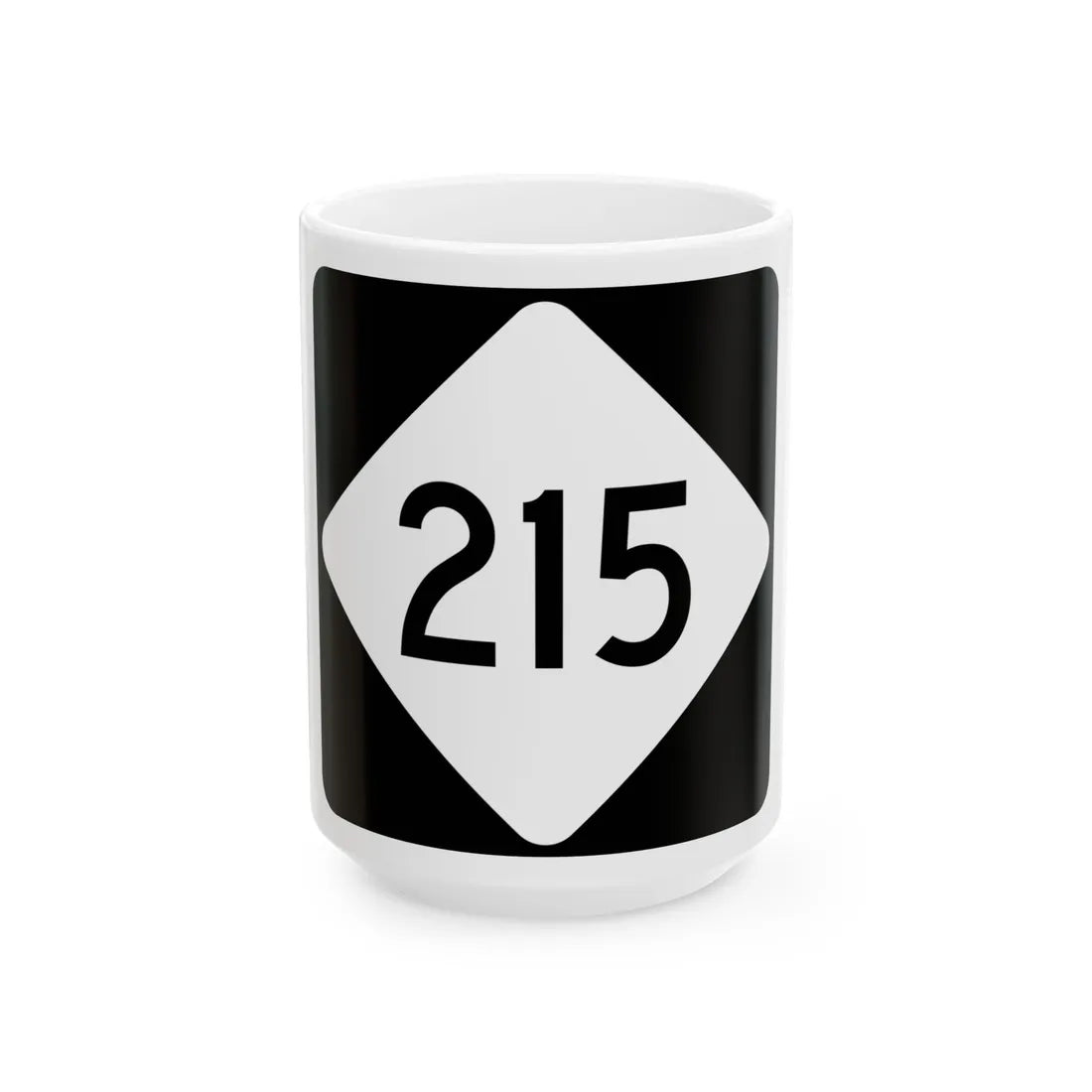 NC 215 (North Carolina) (Road Sign) White Coffee Mug 15oz - Go Mug Yourself