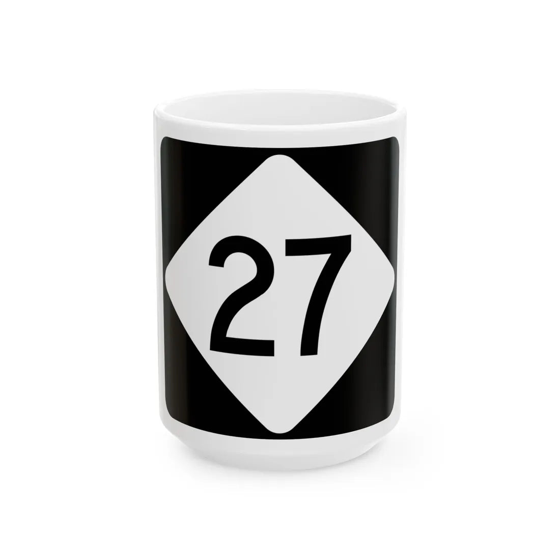 NC 27 (North Carolina) (Road Sign) White Coffee Mug 15oz - Go Mug Yourself
