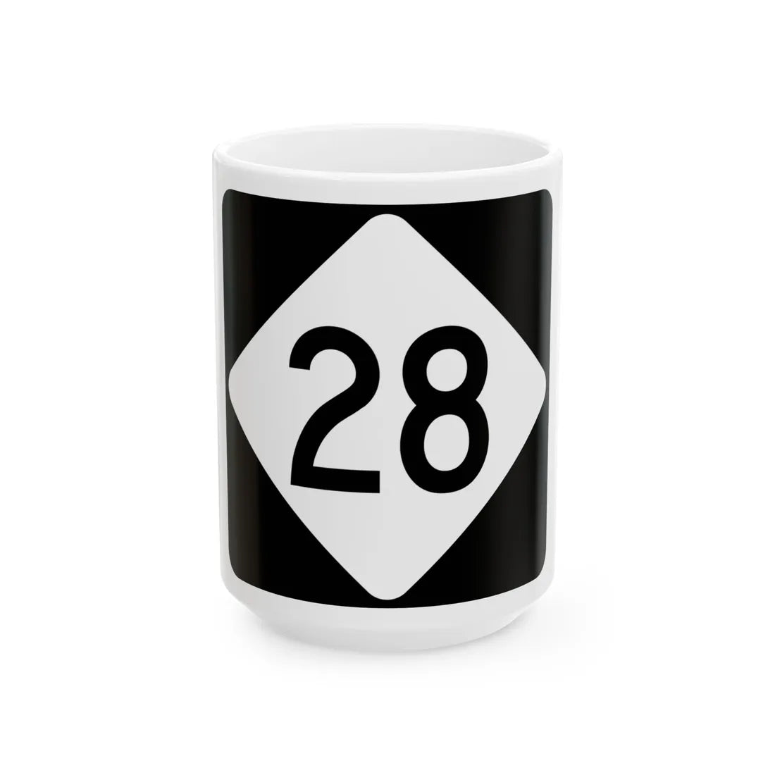 NC 28 (North Carolina) (Road Sign) White Coffee Mug 15oz - Go Mug Yourself