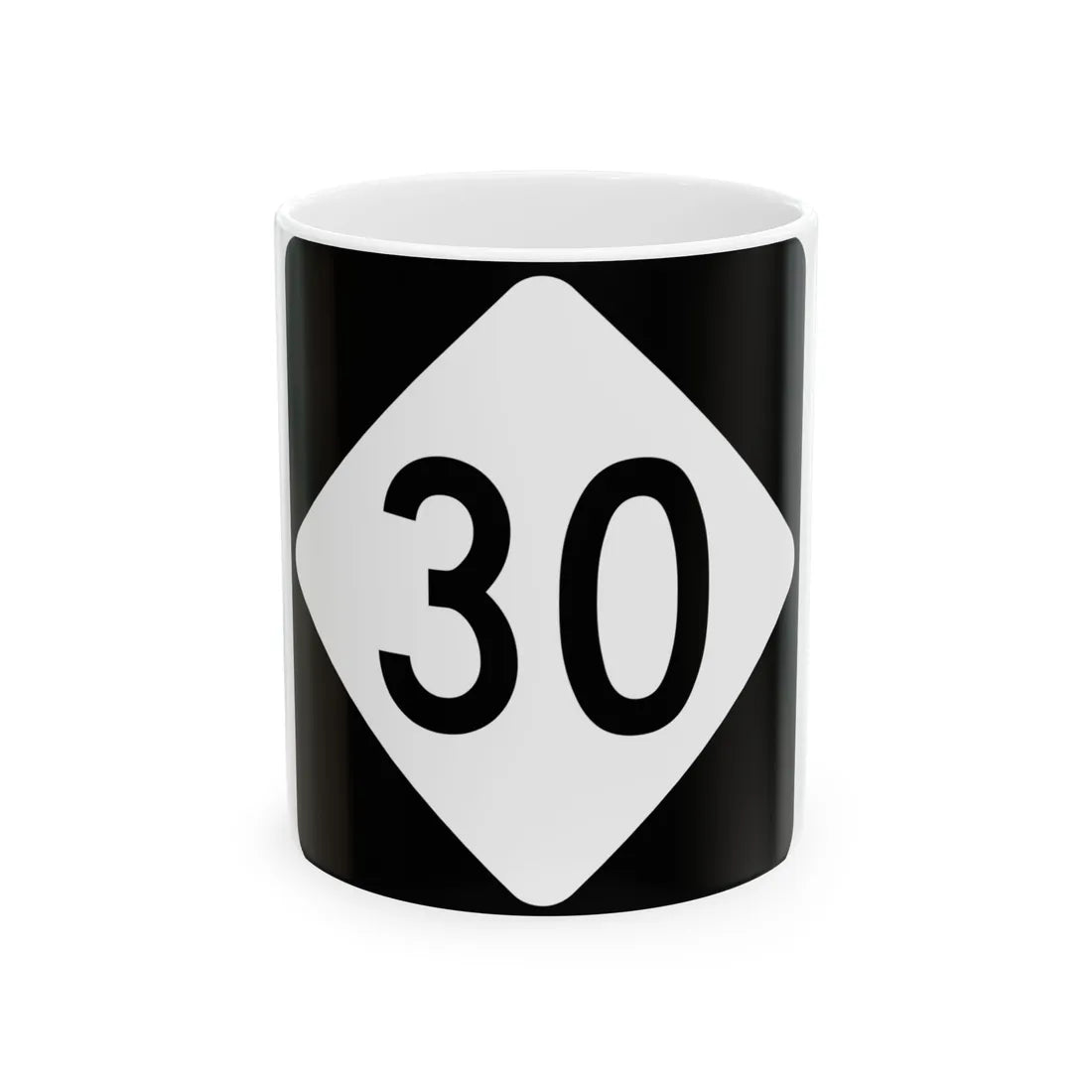 NC 30 (North Carolina) (Road Sign) White Coffee Mug 11oz - Go Mug Yourself
