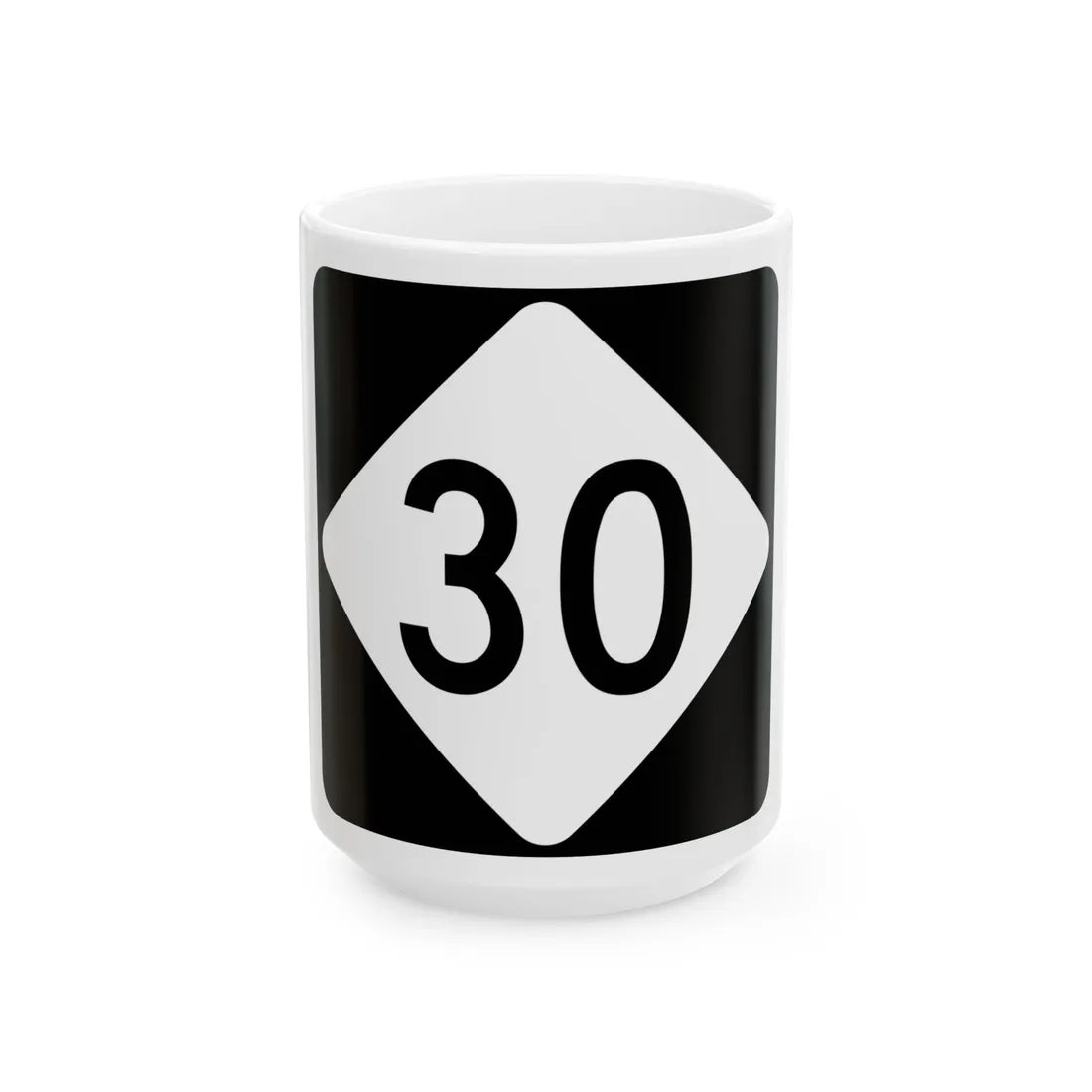 NC 30 (North Carolina) (Road Sign) White Coffee Mug 15oz - Go Mug Yourself