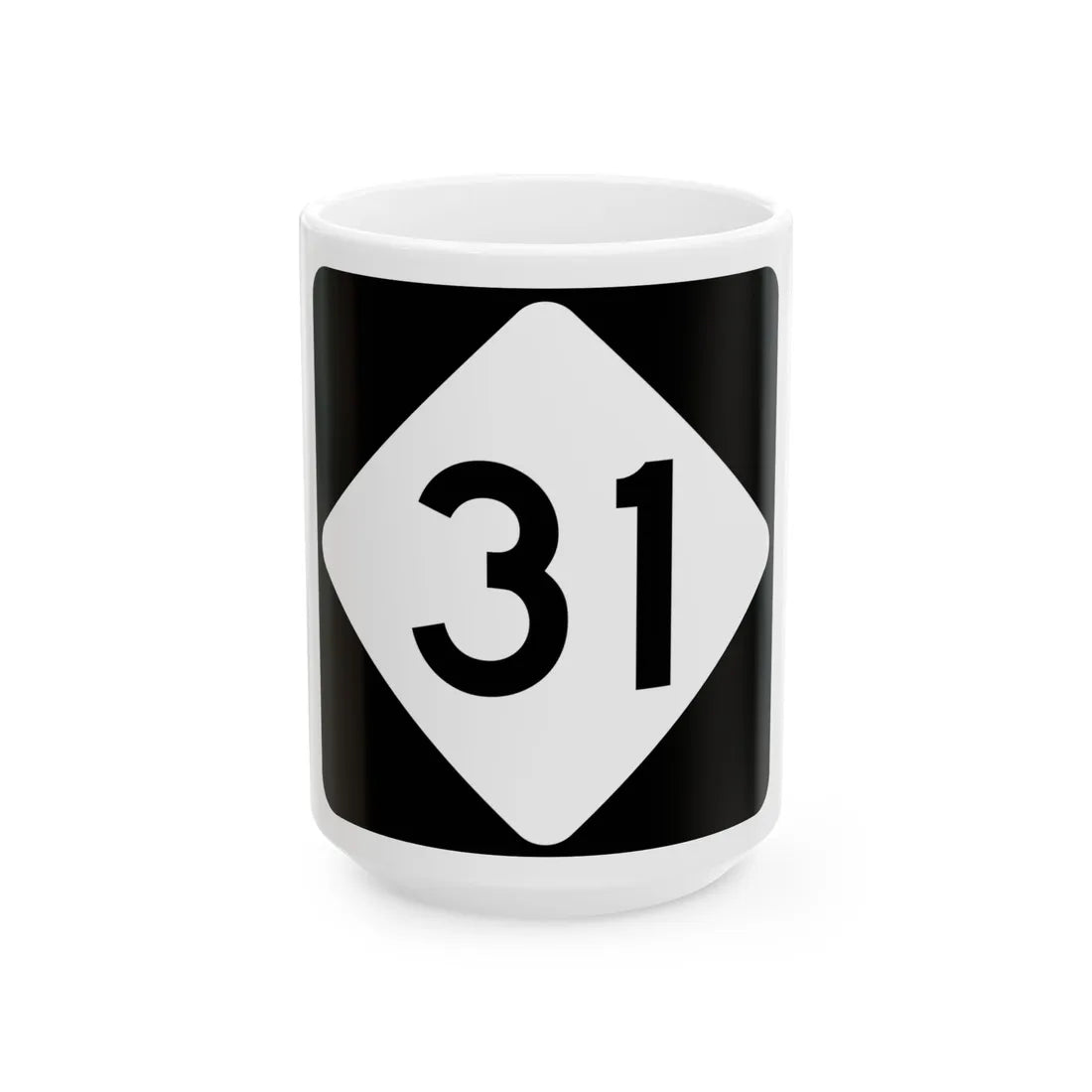 NC 31 (North Carolina) (Road Sign) White Coffee Mug 15oz - Go Mug Yourself